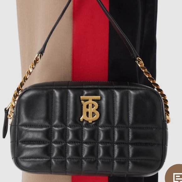 SOLD! 🎉Burberry small black leather Lola camera bag gold hardwear NWT - Picture 3 of 16